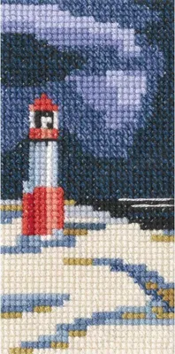 Produktbild von RTO Kreuzstich Set "Leuchtturm" EH359, Zählmuster, 5,5x10,5 cm