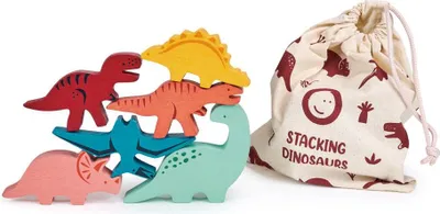 Obrázok produktu pre Mentari stohovacia hra dinosaurus drevená hračka - vzdelávacia hra rovnováha