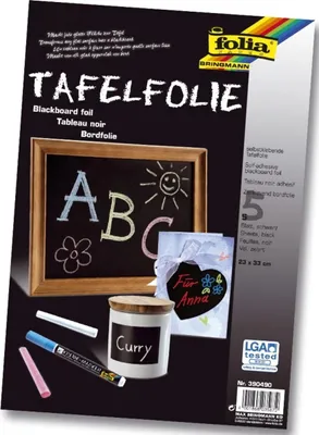 Image de folia Film pour tableaux/crayons en PVC 230 x 330 mm noir 5 feuilles