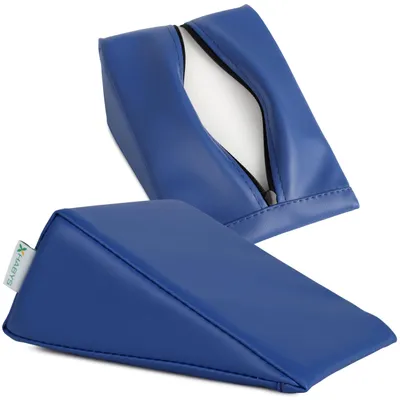 Produktbild von Habys Lagerungskeil, für Massage und Therapie | Lagerungskissen, Lagerungsmaterial | Physiotherapie, Orthopädisch | 20x15x10cm | Marineblau