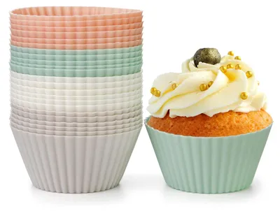 Silikon-Muffinförmchen, 24 Stück, antihaftbeschichtet, wiederverwendbar, Ø 7 cm