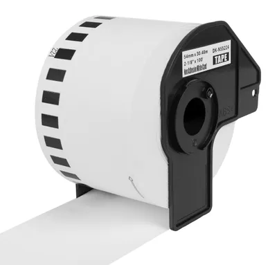 Produktbild von Etikettenrolle Papier weiß 54 mm x 30,48 m nicht klebend für Brother DK-N55224
