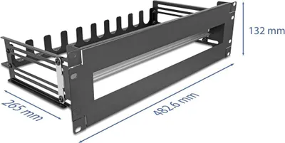 Obrázok produktu pre Delock 19" Schutzschalterleiste mit Abdeckung Kabelzugentlastungsschiene und (67282)