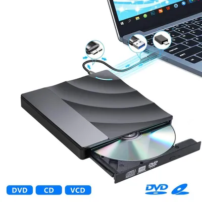 Produktbild von Externer Slim DVD Laufwerk mit Typ-C Anschluss, Slim, CD Brenner DVD-Brenner Externes optisches Laufwerk