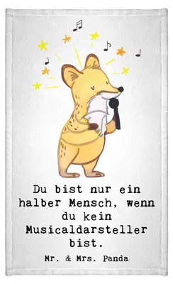 Produktbild von Mr. & Mrs. Panda Handtuch Musicaldarsteller Herz - Weiß - Geschenk, gäste wc, Kleines, Klein, baumwolle, Gäste-WC