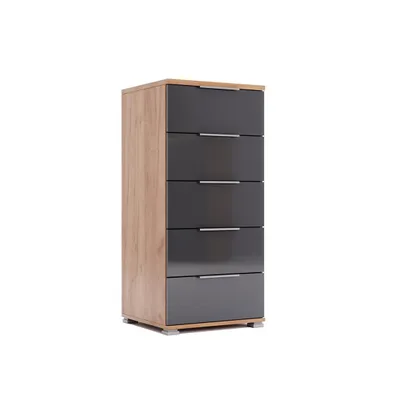 Produktbild von Hohe Kommode Lava Hochglanz – 5 Schubladen – Modern – 92x50x40 cm – Stauraum für Schlafzimmer Wohnzimmer Flur