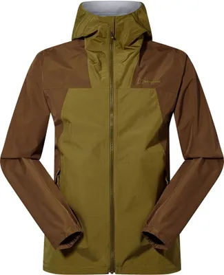 Wasserdichte Deluge Pro 3.0 Jacke von Berghaus in Olivgrün und Braun; Hardshelljacke für Herren.