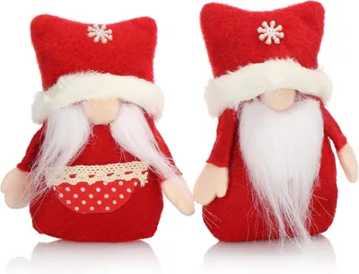 Productafbeelding van Paar kerstelfjes maat S voor kerstversiering - Set van 2