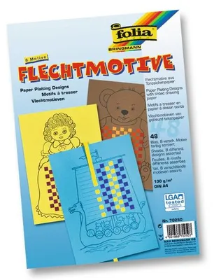 Produktbild von folia Flechtmotive aus Tonpapier DIN A4 farbig sortiert 48 Stück