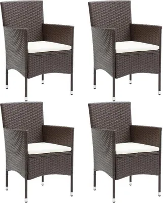 Produktbild von Garten-Essstühle 4 Stk. Poly Rattan Braun