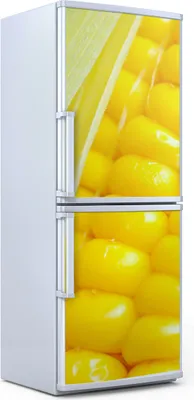 Produktbild von Kühlschrankdekoration 70x180 cm Aufkleber auf dem Kühlschrank - Maiskörner Gelb