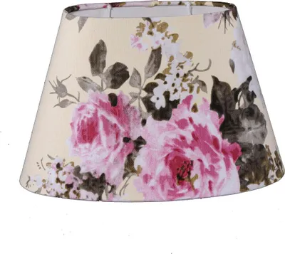 Produktbild von Lampenschirm für Tischleuchte in Oval Creme Rosen Blumen Wandleuchte Nachttischlampe