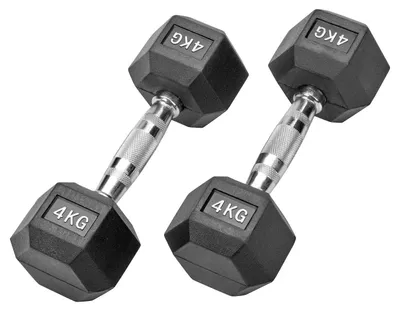 Imagen del producto de Mancuernas hexagonales de goma de 8 kg para uso doméstico