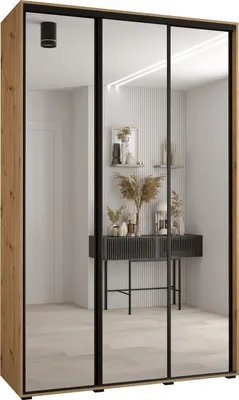 Produktbild von MEBLE KRYSPOL Davos 2 Schrank, drei Türen - 235,2x150x45 cm - Artisan  Artisan Schwarz