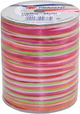 Produktbild von C.E. Pattberg Geschenkband Raffia matt pink/rot/orange/gruen