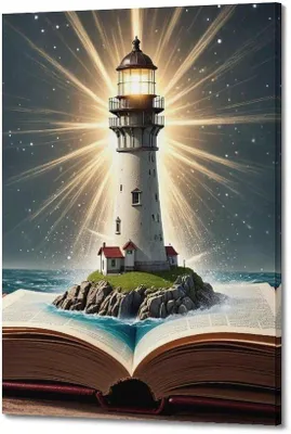 Productafbeelding van Leuchttorenposter - Decoratief schilderij - Muurdecoratie - Canvas print - 40x60 cm - Veelkleurig