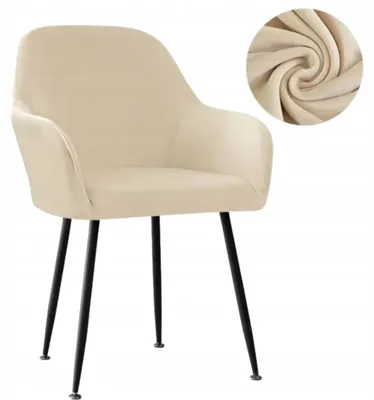 Produktbild von Stuhlbezug für Schalenstuhl mit Armlehne - Elastisch - Samt Kaschmir Beige Hochzeit