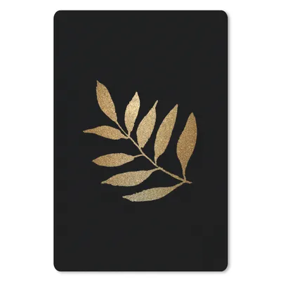 Produktbild von MuchoWow® Mauspad Mousepad Schwarz und Gold - Zweig - Blätter 18x27 cm - Mousepads - Maus Mat - Pad - Mausunterlage
