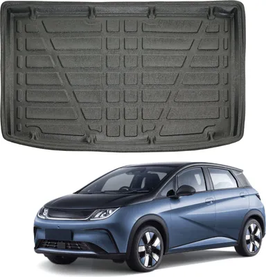 Produktbild von SCOUTT | Kofferraumwanne Laderaumwanne Kompatibel mit BYD Dolphin ab 2024, mit Hoher Rand, Kofferraum-Schutzmatte, Geriffelt, Aufrollbar, Schwarz