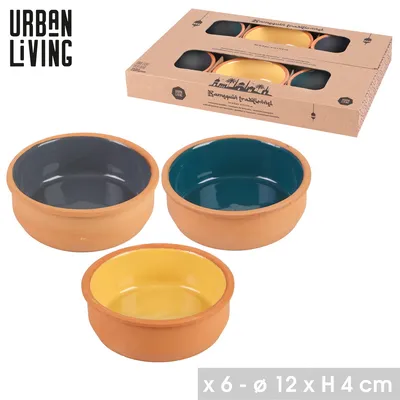 Produktbild von Urban Living 6 Stück Terracotta-Schalen ? 12 x 4 cm farblich lackiert 53905