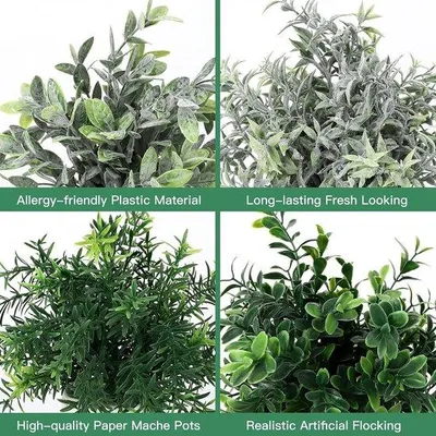 Immagine prodotto di Famanu, set di 4 mini piante artificiali - piante finte