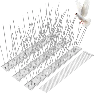 Image de Piquets anti-oiseaux en acier inoxydable, 3 pièces par lot de 0,75 m, pour jardin et toiture