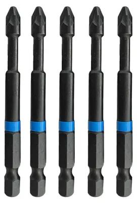5-tlg. Schraubendreher-Bits PZ1/PZ2/PZ3, 75 mm, magnetisch