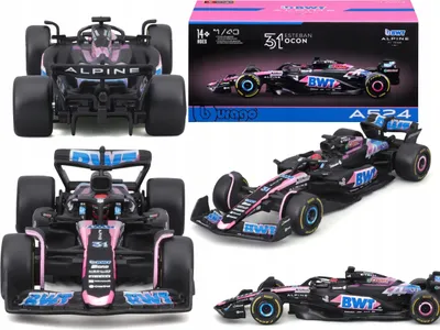 Produktbild von Bburago 1:43 RACE Formula F1 – BWT Alpine F1 Team A524 (2024) #31 (Esteban Ocon) – mit Fahrer und d