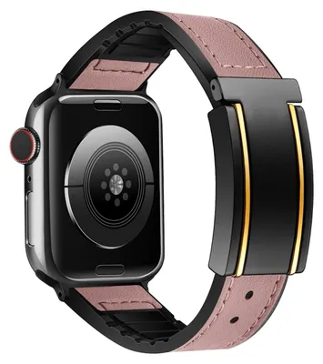 Obrázek produktu pro Pro Apple Watch SE 2023 44mm Vysoce kvalitní syntetická kůže / silikonová magnetická přezka Náhradní pásek na ruku Pink