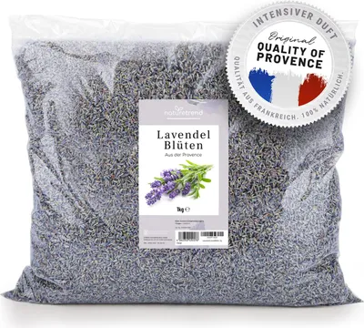 Produktbild von naturetrend Lavendelblüten getrocknet 1kg - Französischer Lavendel aus der Provence I Neuste Ernte I Duftintensiv & bläulich - für Duftkissen, Potpourri Duft, Lavendelsäckchen, Seifen, Duftsäckchen
