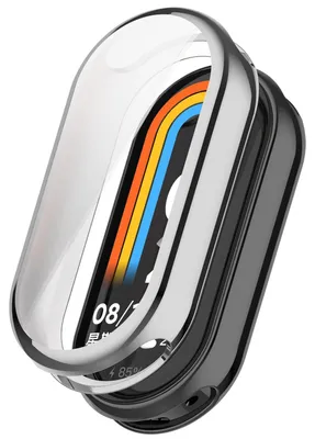 Image de Pour Xiaomi Smart Band 9 Full Cover Soft TPU Electroplated Smart Case Cover Protection Silver