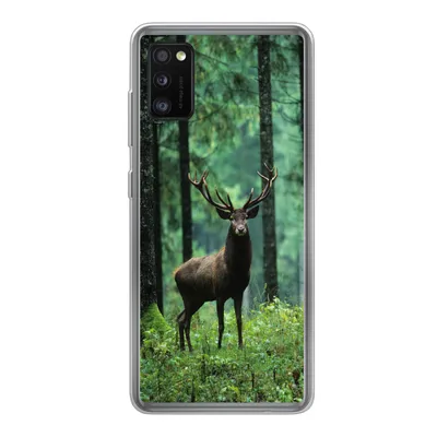 Produktbild von MuchoWow® Handyhülle Schutzhülle Hülle für Samsung Galaxy A41 Hirsche - Wald - Bäume - Tiere - Natur Silikon Softcase Handy Hülle - Mobiltelefon
