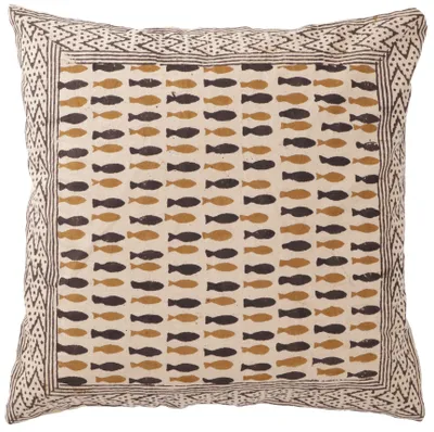 Produktbild von Kissenbezug Blockdruck, Dekokissen Bezug, Kissenhülle Ethno, Traditionelle Herstellung - Muster 37, Schwarz, Baumwolle, Größe: 40*40 cm