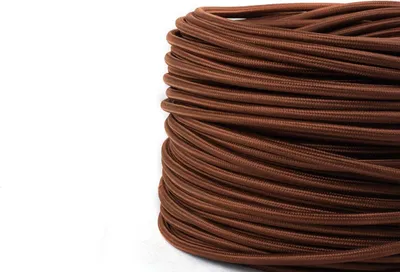 Produktbild von Stoffkabel Kupfer Textilkabel Lampenkabel Stromkabel H03VV-F 3x0,75 3-adrig - Farbe: Braun