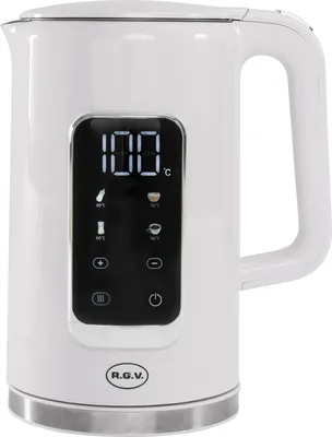 Produktbild von RGV 00000111420, 1,7 l, 2200 W, Schwarz, Weiß, Edelstahl, Regelbare Temperatur, Überhitzungsschutz