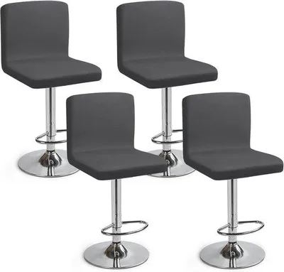 Produktbild von Famanu Stuhlbezüge Set von 4 mit Rückenlehne - Dunkelgrau