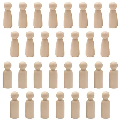 Produktbild von Holzfiguren Bastelset 30 Stück DIY Mal Figuren Kinder Basteln