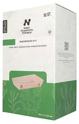 Produktbild von Snacktrays, Pappe "NOTPLA" 3,5 cm x 7 cm x 15 cm braun