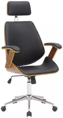 Produktbild von In And OutdoorMatch Bürostuhl Jamar - Kunstleder - Schwarz - Ergonomisch - 53 x 46 x 128 cm - Höhenverstellbar - Sitzhöhe 44-54 cm - Deluxe