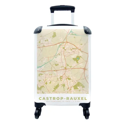 Produktbild von MuchoWow® Koffer Handgepäck Trolley Rollkoffer Kleine Reisekoffer mit 4 Rollen - Karte - Castrop-Rauxel - Karte - Stadtplan - Vintage - Cabin Size < 55x40x23 cm & 55x40x20 cm - Fotokoffer - Kabinenkoffer - Boardgepäck - Reise-Box - Reisekoffer - Reisegepäck - Koffer mit Bild - Trolley für Kinder