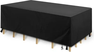 Obrázek produktu pro Ochranný kryt na zahradní nábytek - voděodolný - černý - tkanina Oxford - 213 x 132 x 74 cm