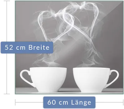 Produktbild von Herdabdeckplatte Abdeckung Glaskeramikfeld Abdeckplatte 1-Teilig 60x52 Kaffee Herz