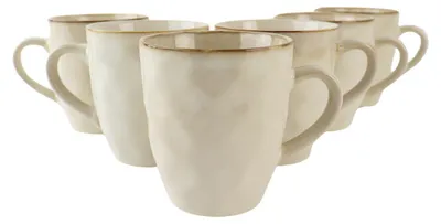 Produktbild von "OTIX Theemokken Kaffeebecher mit Henkel-Set von 6 Beige Keramik MAPLE"