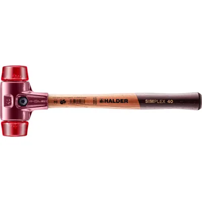 Produktbild von Halder Schonhammer Durchmesser 40mm 635g Simplex mit Schlageinsatz Kunststoff rot - 3006040