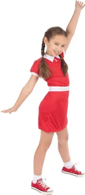 Image de Bristol Novelty - Costume "Orphelin" pour fille BN3010 (S) (Rouge/Blanc)