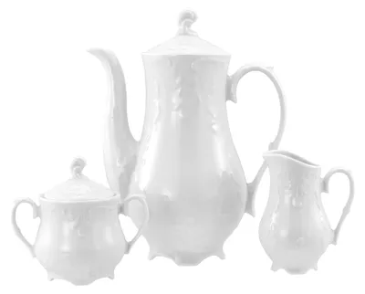 Produktbild von CreaTable, 12620, Rokoko Weiss, Kaffeegarnitur 3-tlg, Porzellan