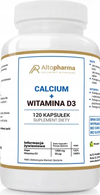 Produktbild von Altopharma Calcium + Vitamin D3 – 120 Kapseln – Unterstützung für Knochen & Zähne