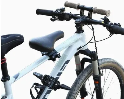 Produktbild von Kinderfahrradsitz - Vordersitz für Babys - Sicheres Fahren - Verstellbare Fußstützen - Bis 50 kg - Schwarz