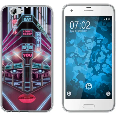 Produktbild von PhoneNatic Case kompatibel mit HTC One A9s Silikon-Hülle Retro Wave Cyberpunk.02 M5