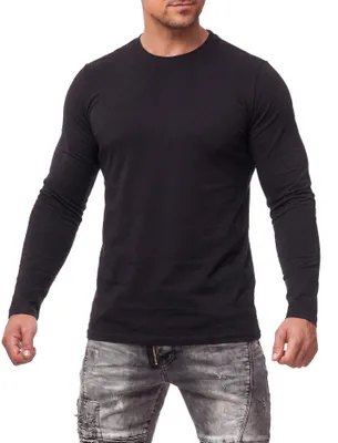 Produktbild von Mivaro Herren Langarmshirt Basic aus 100% Baumwolle – Longsleeve T-Shirt Langarm Regular Fit - atmungsaktiv - bis 5XL - ideal für Arbeit & Freizeit